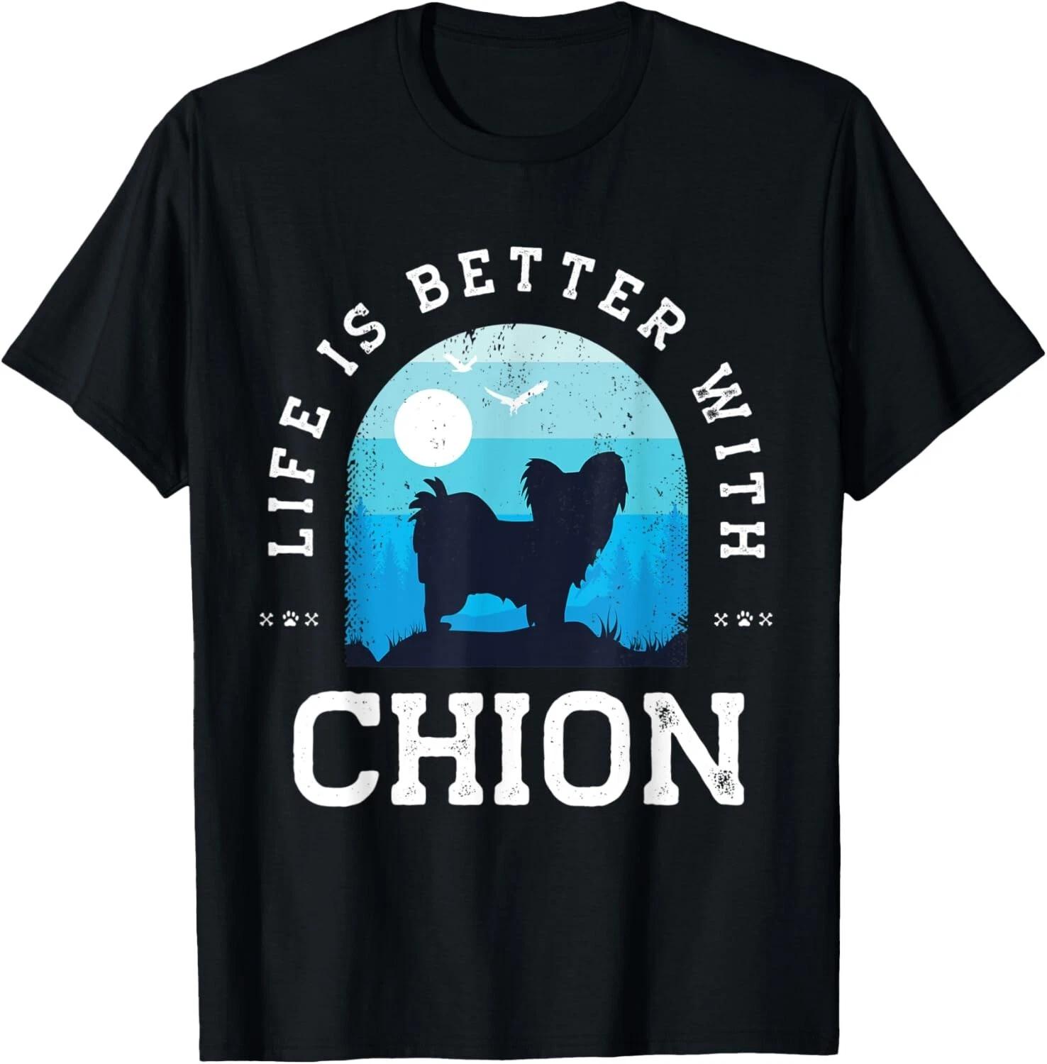 Funny Life Better Chion Vintage Blue Dog Mom Dad Tee Funny Gift Unisex T-Shirt L