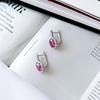 Silver Earrings with Natural Ruby 4.846ct, Cubic Zirconia (2165231)