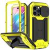 Metal Full Coverage Phone Case With Kickstand IPhone 13 14 15 Series Shockproof Anti-Slip Protective Cover
