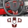 Red Carbon Steering Wheel Decor Cover Trim for Dodge Charger Challenger 2009-14