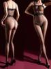 Lace Strapless Shiny Silk Stockings One-Piece Transparent Sexy Black Silk Open Cut Jumpsuit For Women Rompers Body Suits 3Mr0