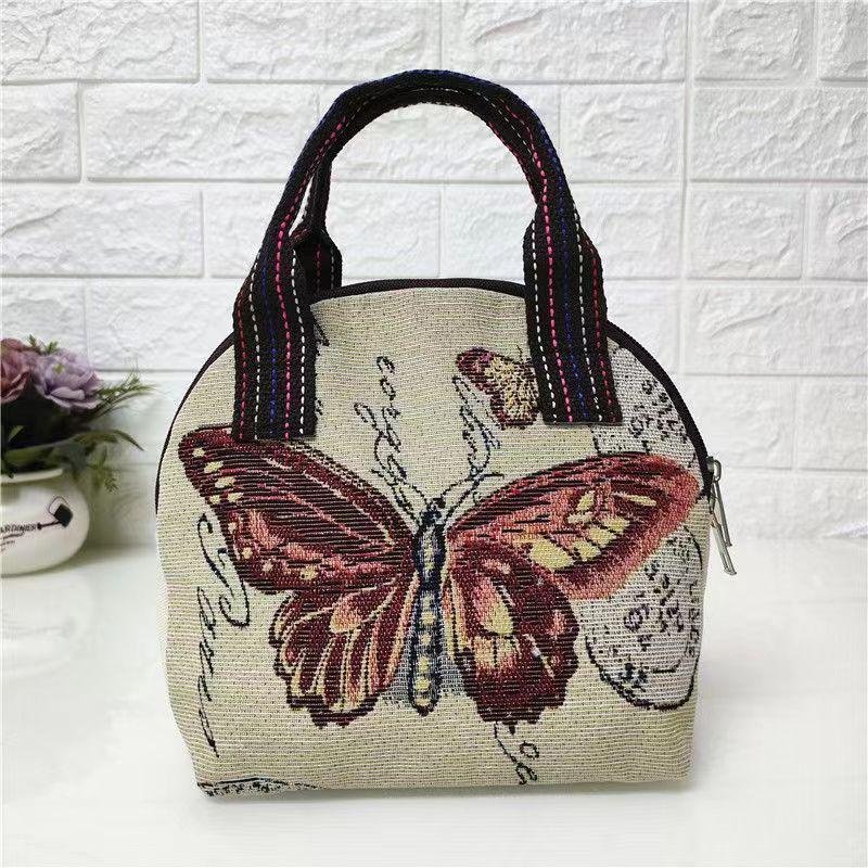 2025 Ethnic Style Embroidered Shell-Shaped Canvas Handbag: Cell Phone, Coin, and Shopping Bag