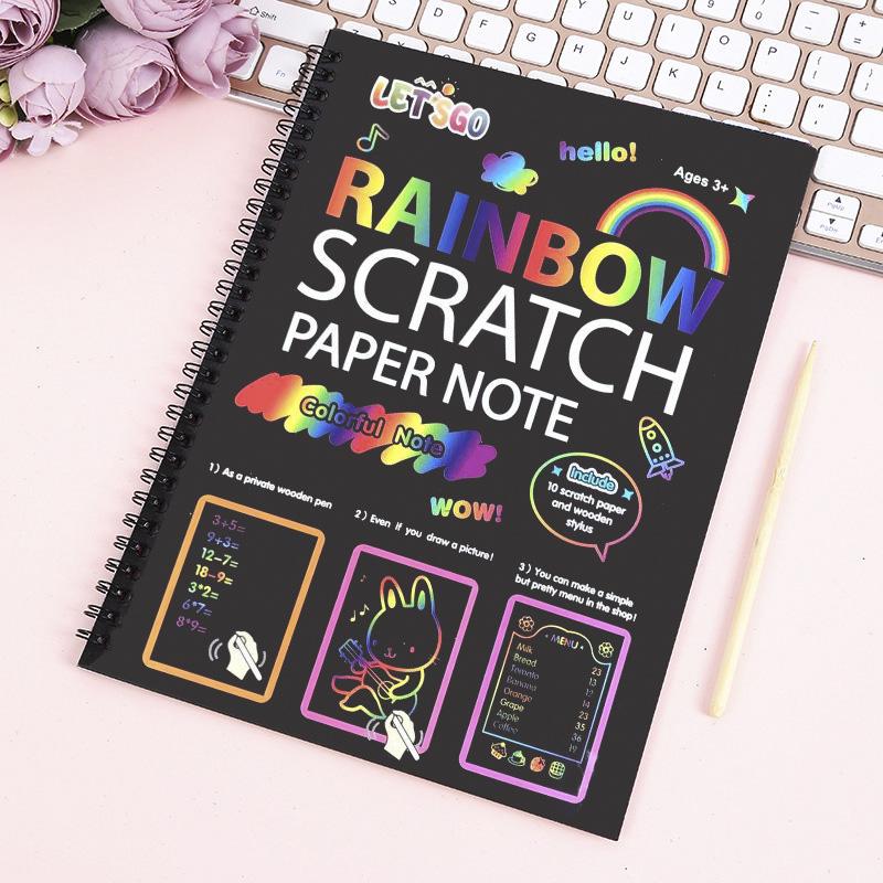 Dziecięce zabawki do rysowania DIY 16*23cm Magiczne Rysunki Zeskrobywane Rękodzieło Malowidła Zeskrobywane Papier Dziecięcy Papier Zeskrobywany Prezenty dla Dzieci