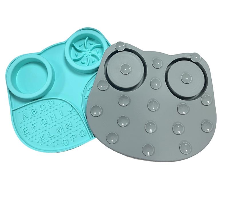 Tigela Alimentadora Lenta com Ventosa Anti-Engasgo - Silicone de Grau Alimentar, Tapete de Alimentação para Animais de Estimação de Fácil Limpeza