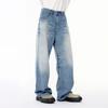 | Versatile retro whitened wash design drape straight jeans daily