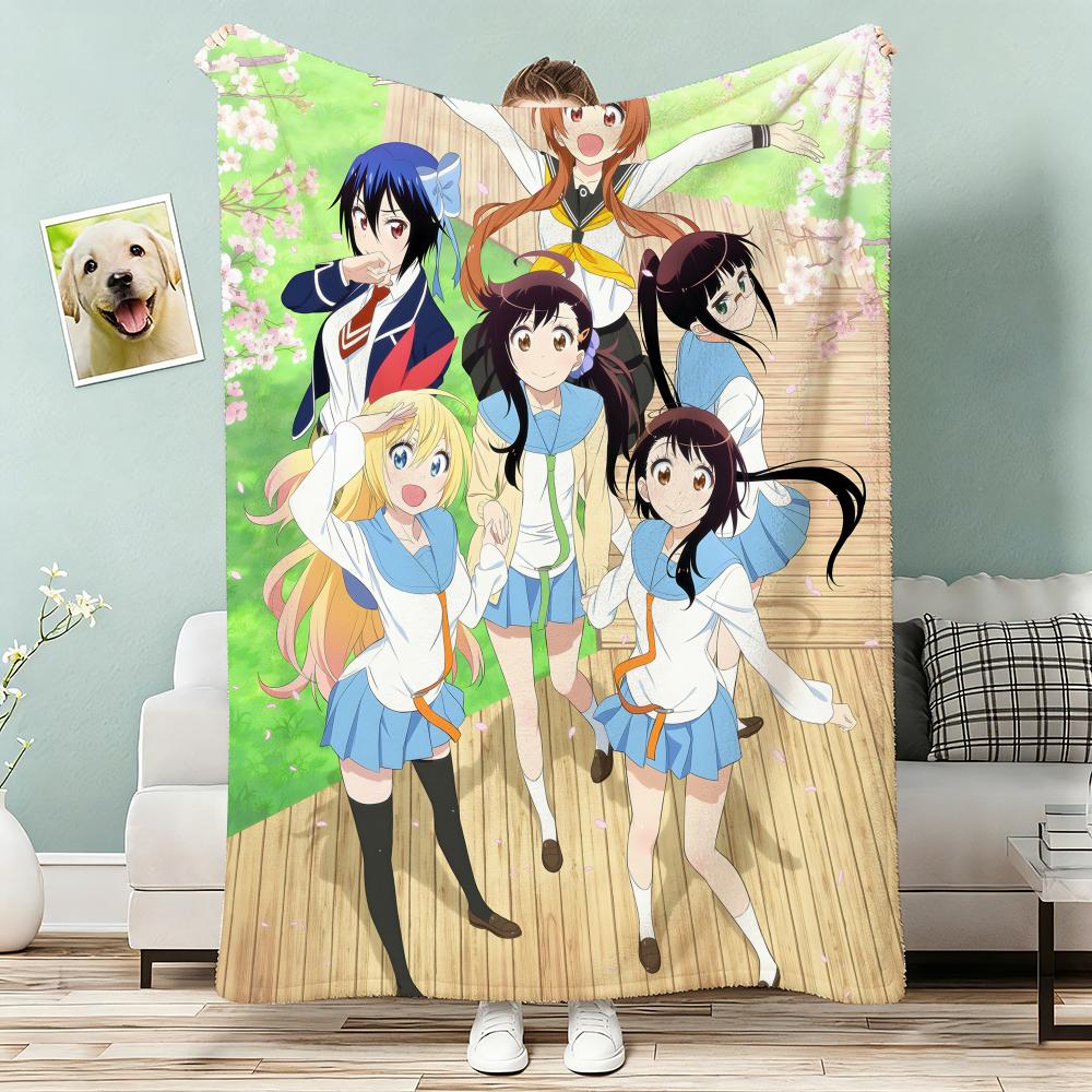 Nisekoi False Love Throw Lightweight 240g Flannel Blanket Soft Skin-friendly for Summer Cooling 75x90cm