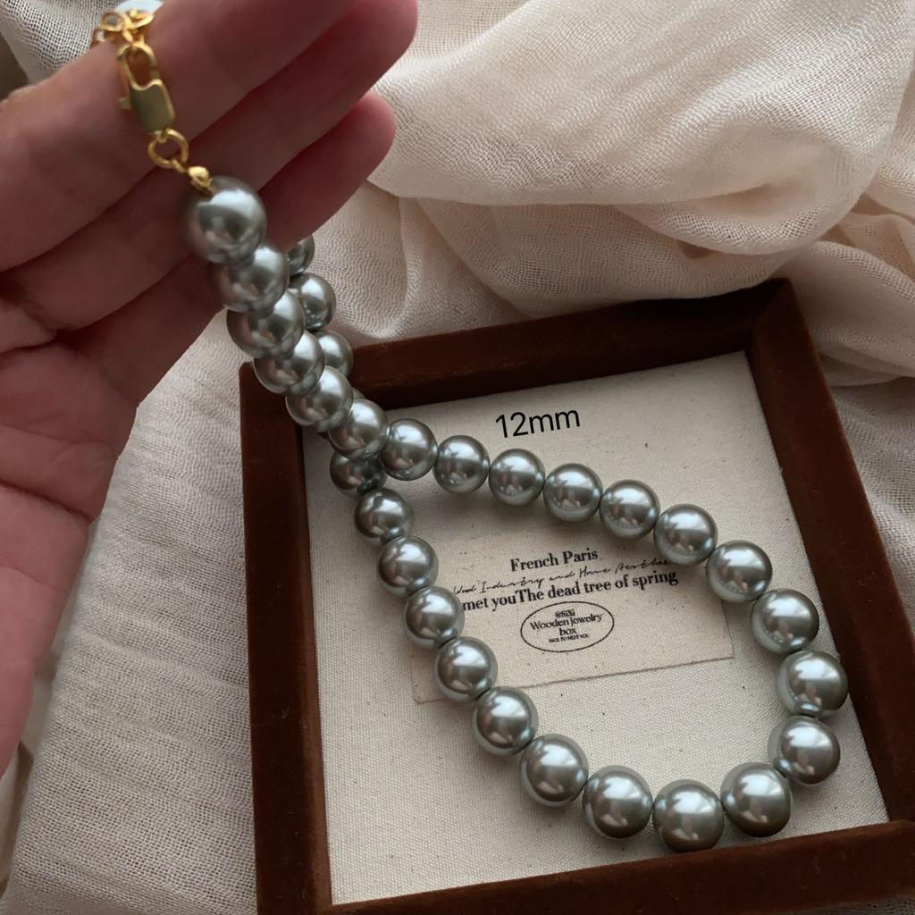 Versatile Necklace, Super Bright Pearl Neck Chain, French Unique Retro Mini Summer Light Luxury Niche