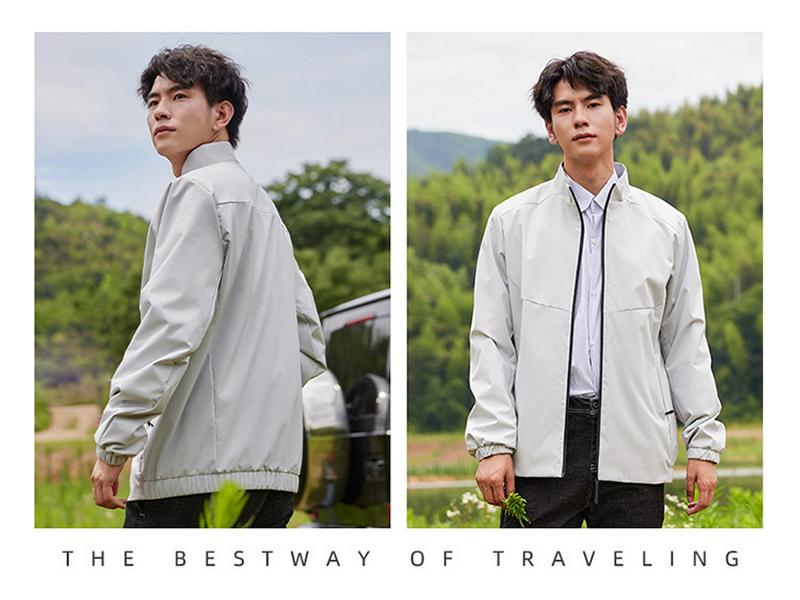 Custom Logo Stand Collar Business Windbreaker Jacket - Spring/Autumn Embroidered Team Uniform