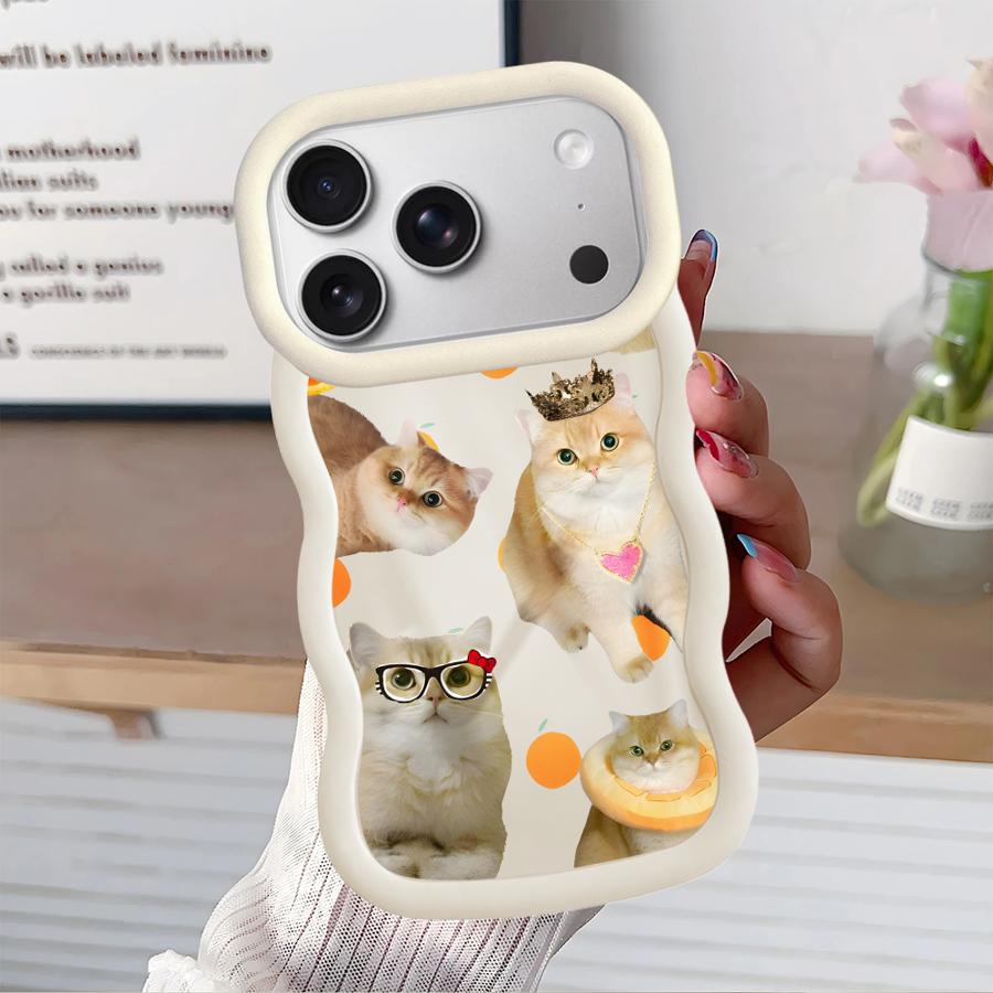 Cute Cat Case for iPhone 13 17 Air 12 8 15 Plus 11 14 XR 16 Pro Max Soft Phone Cover