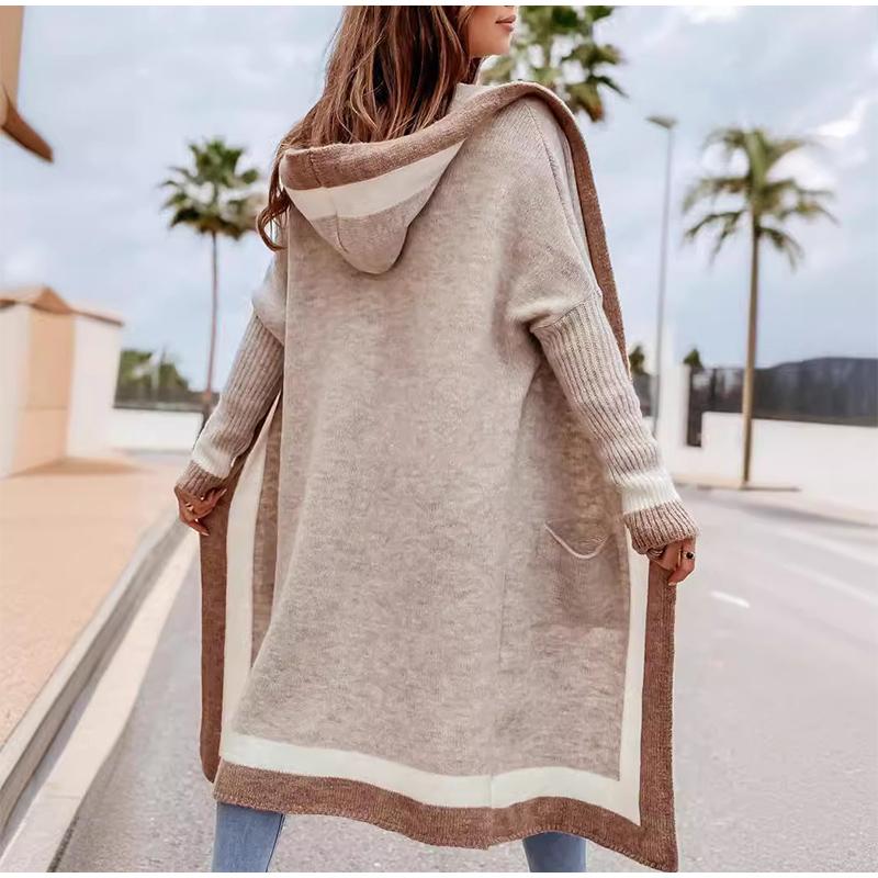Thick Hooded Knit Women Cardigan Sweater Spring Autumn Winter Knitted Soft Loose Coat Long Cardigans