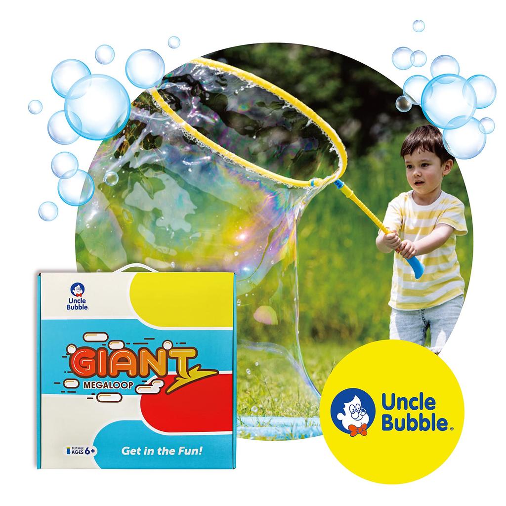 Uncle Bubble Giant Mega Loop - 65cm Diameter, Large Enough for a Person to Enter, Extra-Large Bubble Machine with Special Bubble Solution, Perfect for