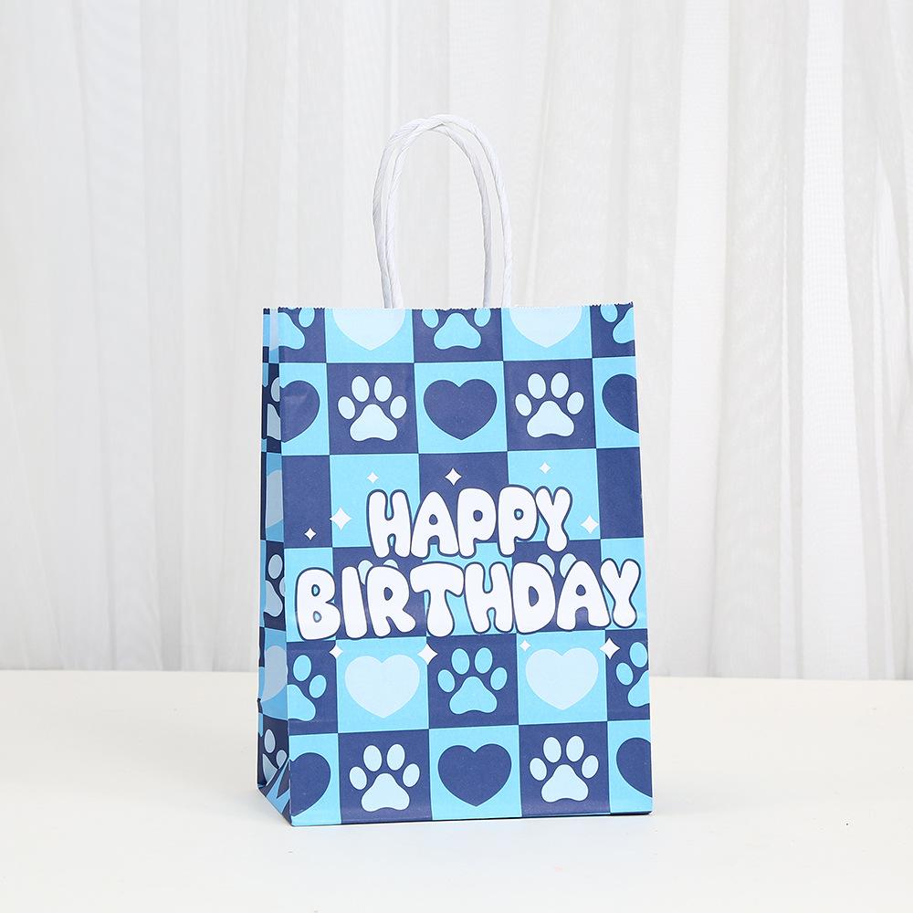 StoBag dog paw gift wrapping bags happy birthday packaging bags for sweets kraft paper treat bags pet party supplies candy favor
