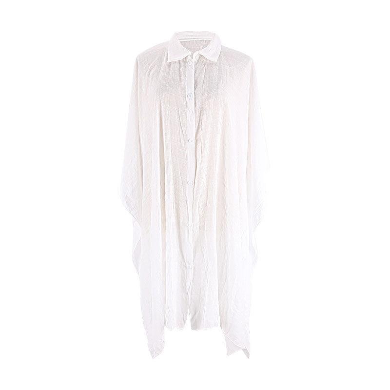Summer Loose Cardigan Sun Protection Woman Bikini Cover-up Swimsuit Solid Beachwear Cover-Ups Swimwear Women Kimono Dress