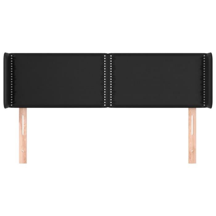 VidaXL Tête de lit avec oreilles Noir 147x16x78-88 cm Similicuir3118718