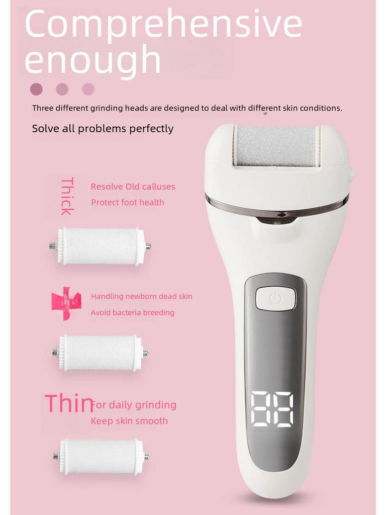 Electric Foot Grinder: Automatic Callus Remover for Pedicure, Washable Design.