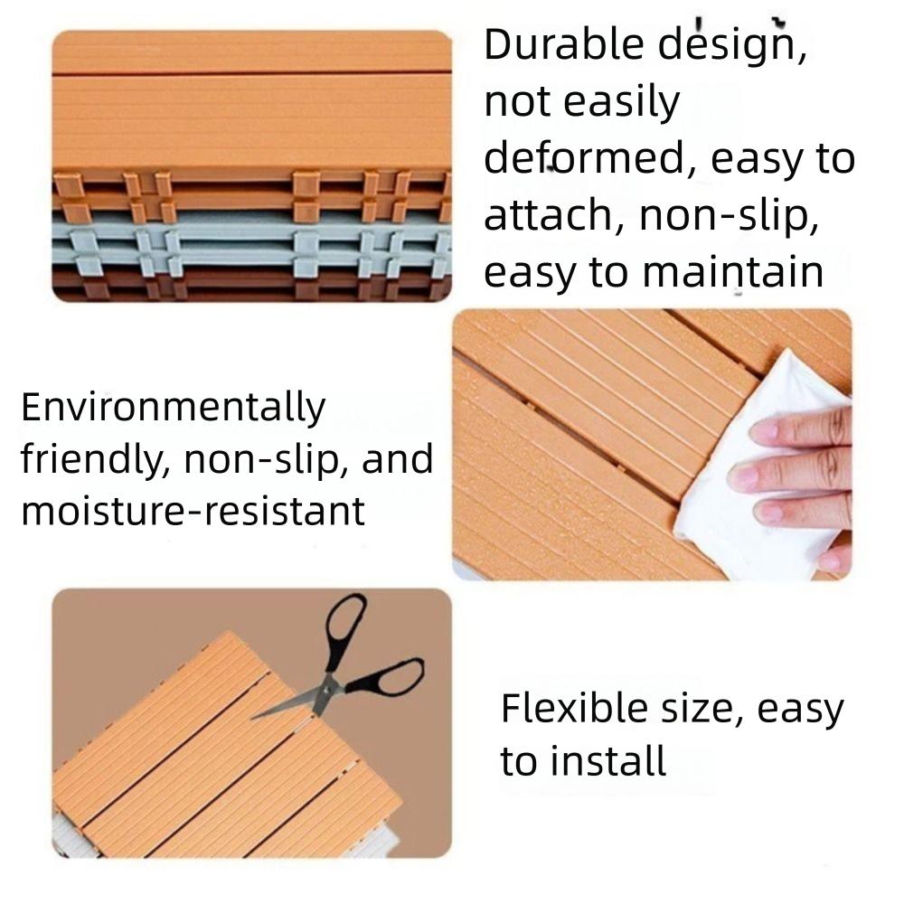 30x30cm Garden Flooring Sheets Waterproof PVC Floor Decking Tiles Corrosion Resistant Artificial Flooring Tiles