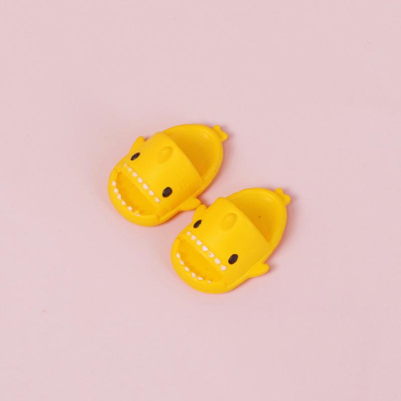 Perfect Pair Of 1:12 Dollhouse Miniature Things Cute Shark Slippers Doll Shoes Suit For Ob11 1/12 Bjd Doll Gsc DOD YMY Doll Accessories