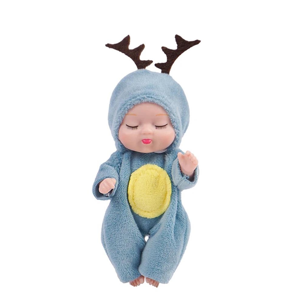 6 st Återfödd Dockkit Leksak Simulering Prinsessdockor Leksak Mini Söt Sovande Baby med Kläder Tillbehör Födelsedagspresent för Barn