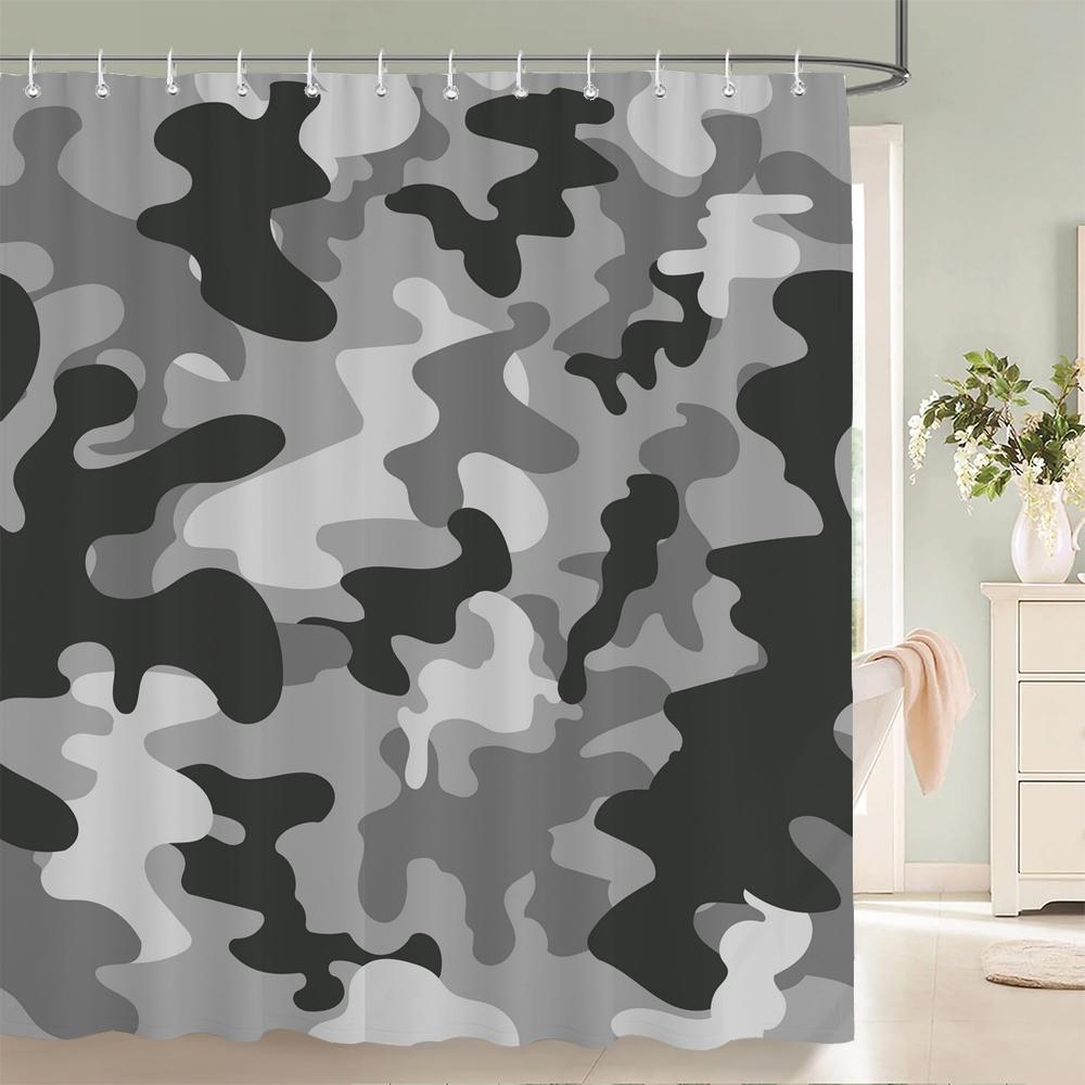 Geometric Pattern Fabric Waterproof Shower Curtain Bathroom Curtains Colorful Stripes Bathtub Decor Bath Screen with 12 Hooks