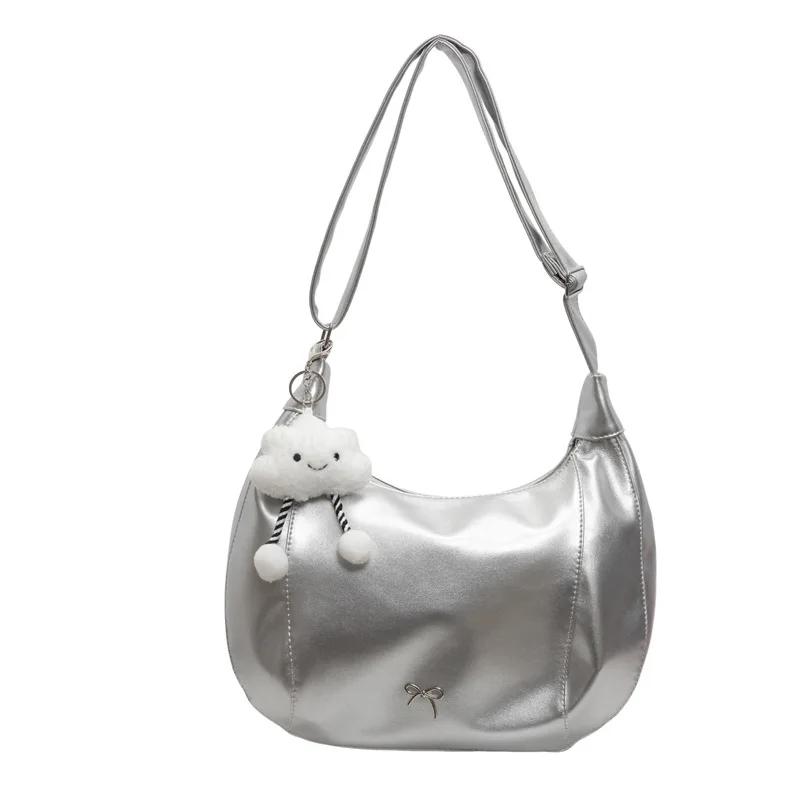 Luxusní dámská taška přes rameno PU kůže Crossbody taška Velkokapacitní batoh pod paži Dodává se s malou panenkou Dámské kabelky