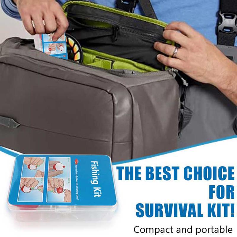 24Pcs/Set Emergency Fishing Kit Portable Mini Tackle Box With Cutters/Floats/Sinkers For Bass/Kayak Fishing Tackle