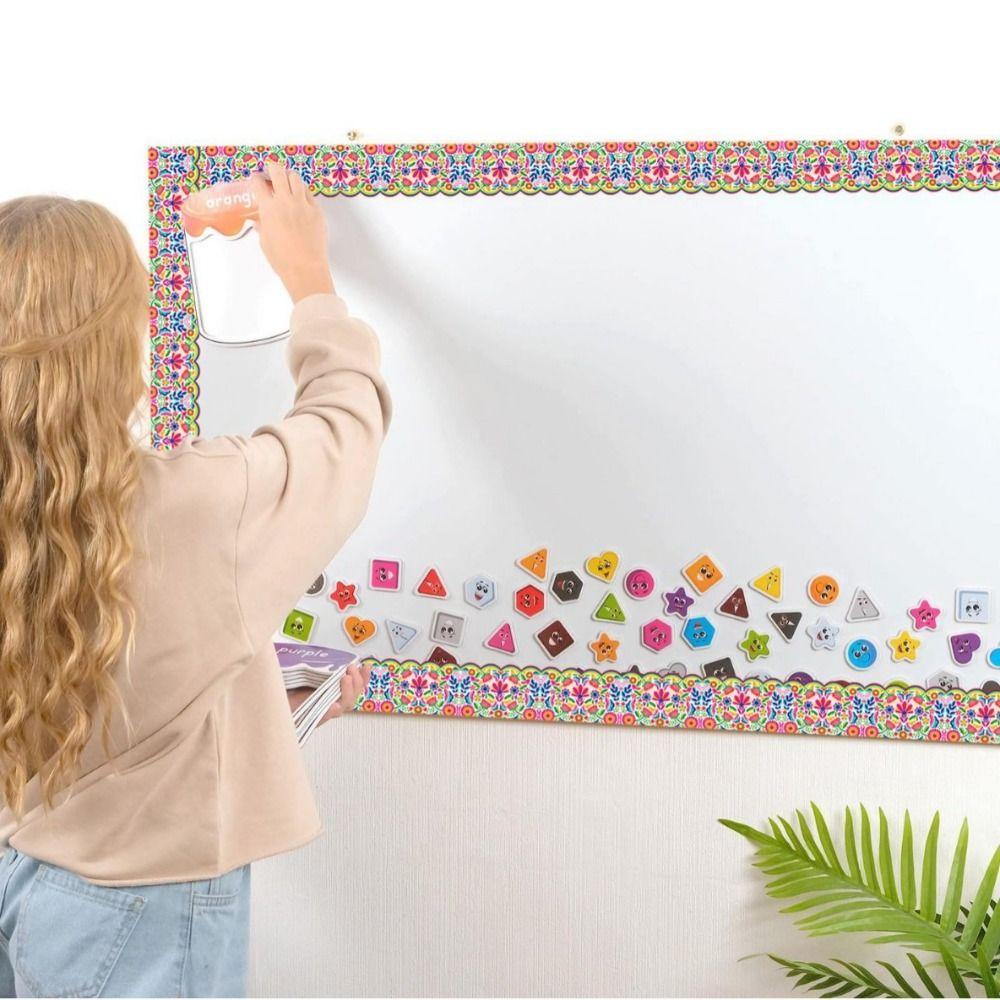 Mexican Flowers Border Decorative Sticker Self Adhesive DIY Poster Border Stickers Black Board Decorative Stickers