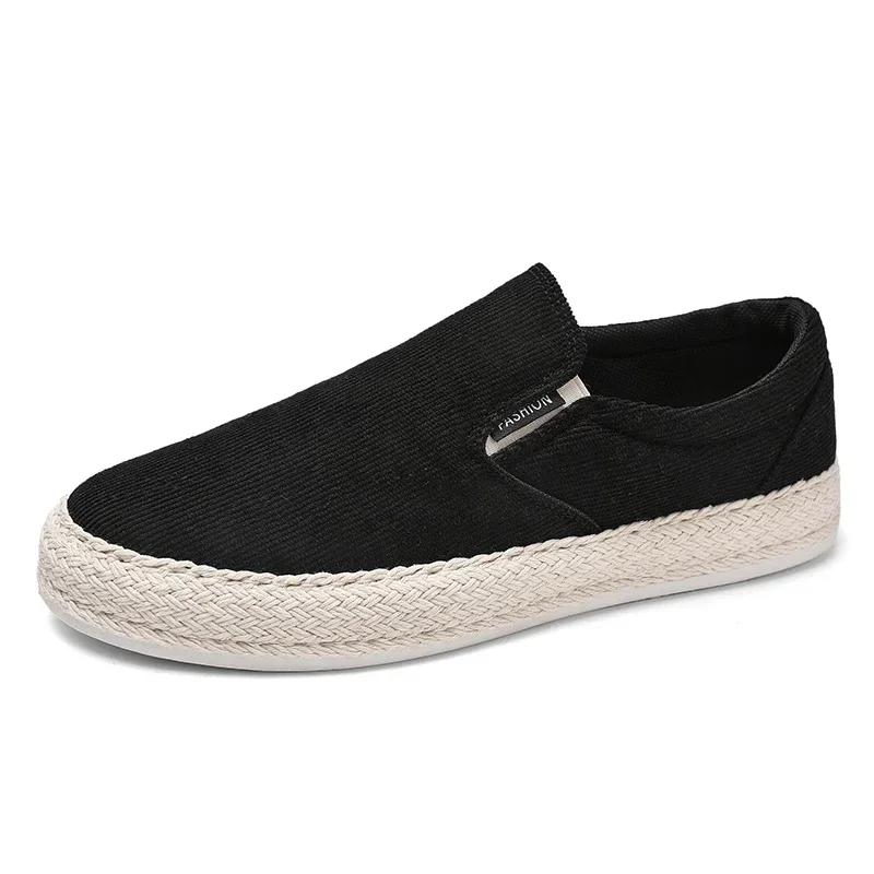 Canvas Shoes Men's 2024 Autumn New Versatile Soft Sole Breathable Casual Shoes Fashionable and Lightweight One Foot Cloth Shoes