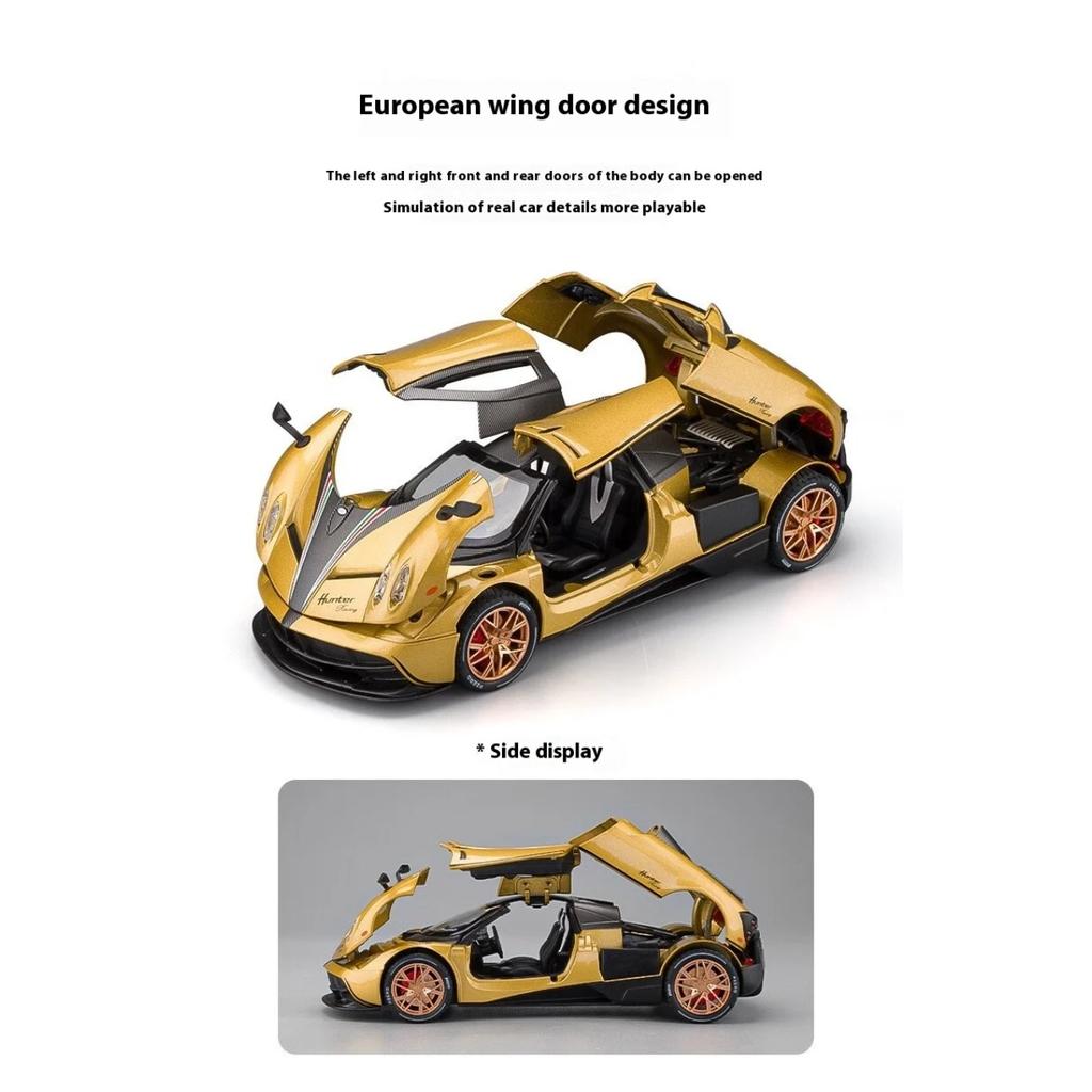 1/22 Pagani Huayra Dinastia Liga Super Carro Diecast Metal Modelo Clássico Asa de Gaivota Porta Coleção Ornamento Brinquedo Infantil Presente