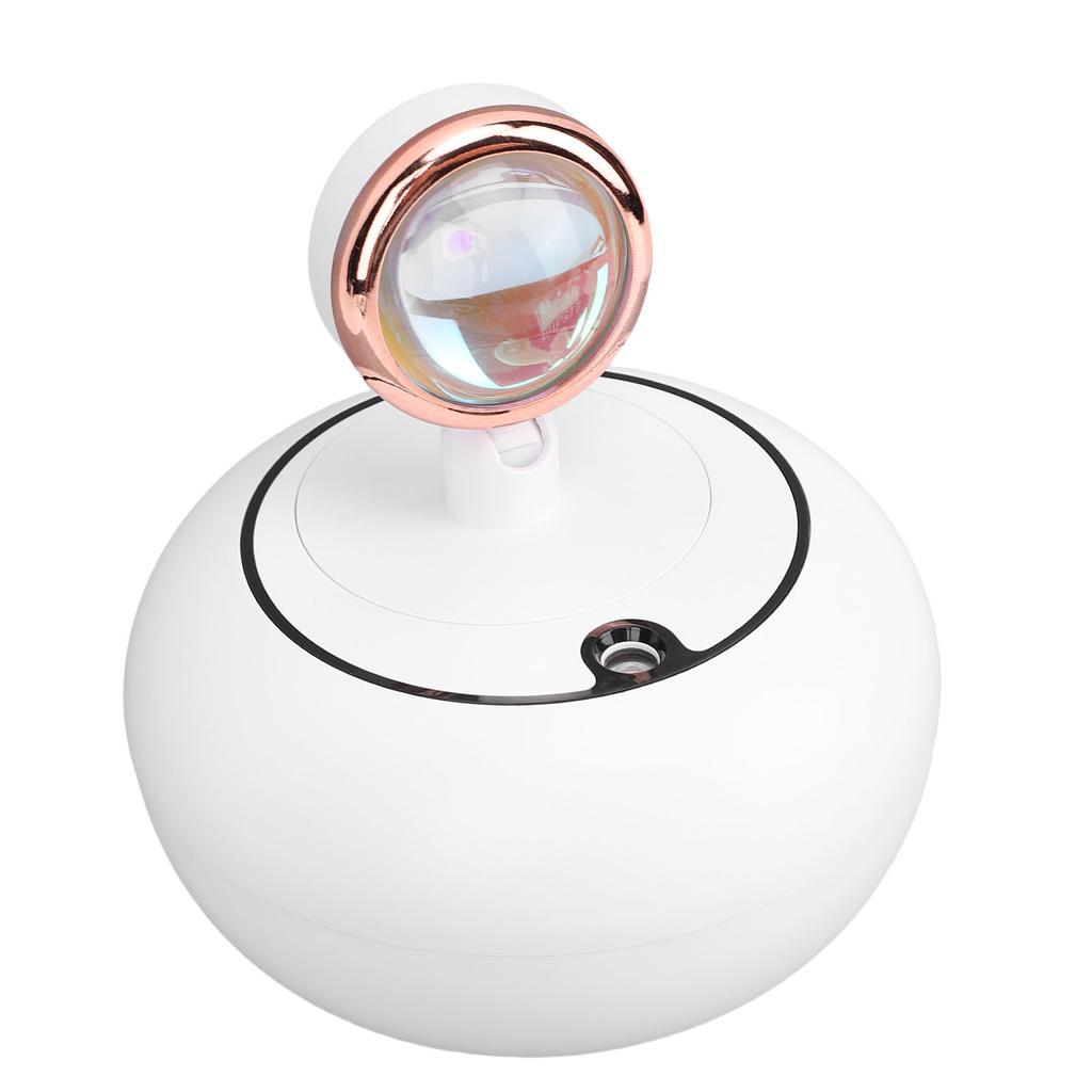 Air Humidifier with Sunset Lamp Water Replenishment USB Powered Desktop Humidifier for Home and Car White