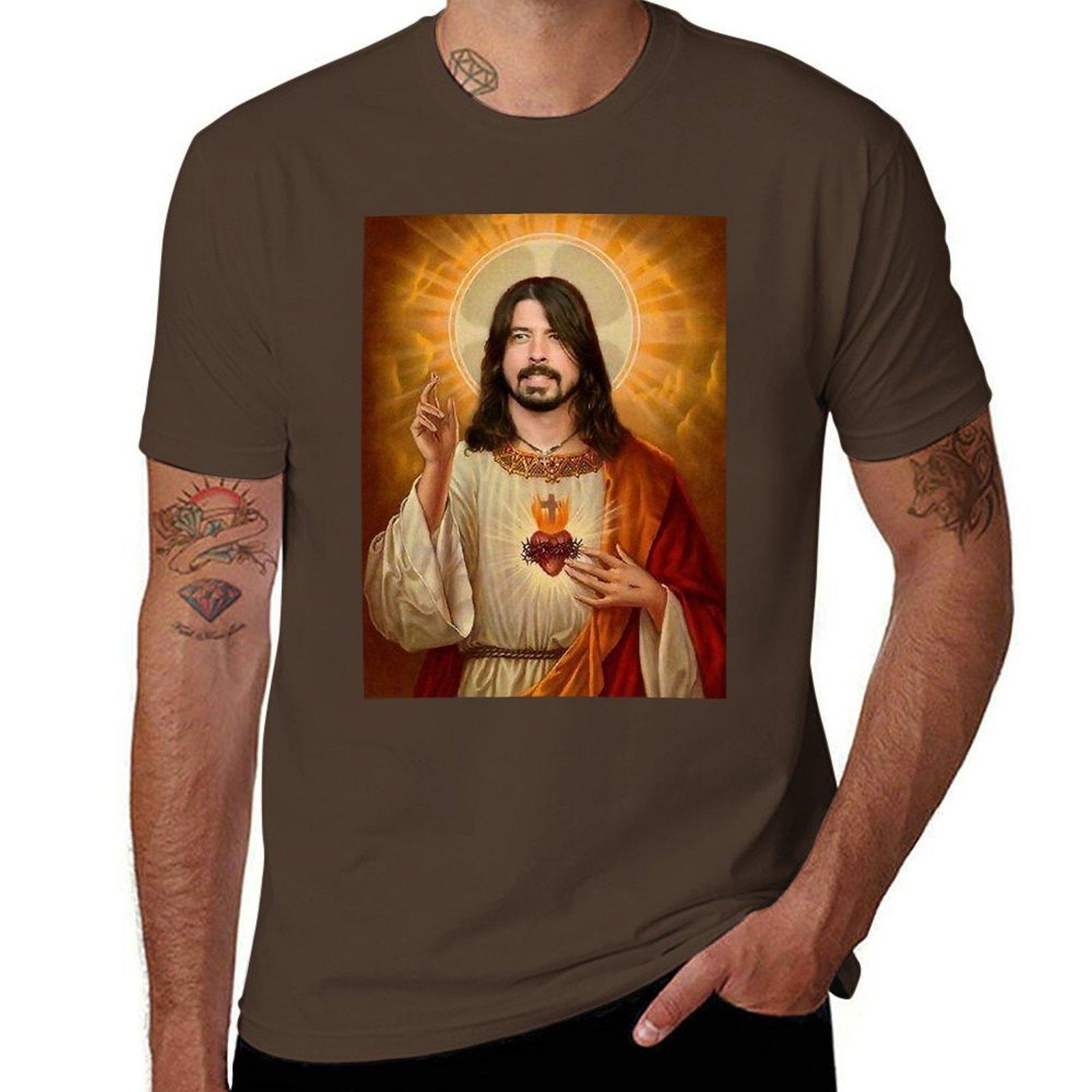 

Dave Grohl Jesus T-Shirt summer clothes boys animal print mens t shirts M