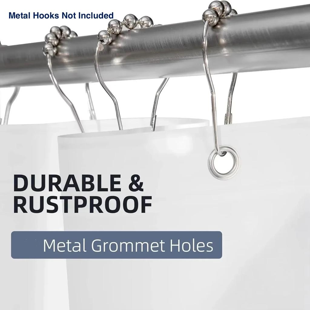 1Pc Lightweight Shower Curtain Liner With Bottom Magnets, Waterproof Plastic Peva Bath Curtain For Bathroom Decor & Accessories