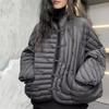 Womens Short Puffer Jacket With Stand Collar Button 90% White Duck Down Fill Lightweight Warm Outerwear