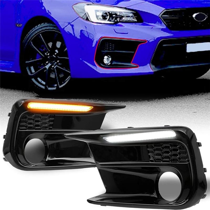 

Для Subaru WRX STI 2018- Светодиодные дневные ходовые огни Светодиодные противотуманные фары Рамка в сборе Замена 57731VA410 57731VA400 чёрный