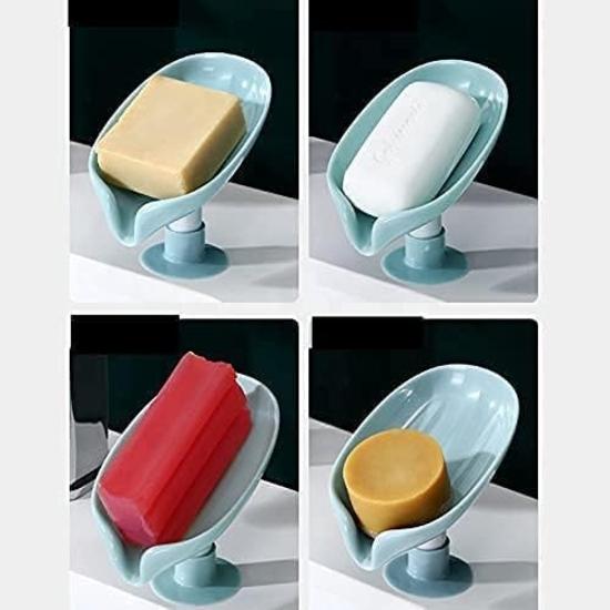 ARTH VENTURESSoap Holder for Bathroom Kitchen Sink Wall Single Layer with Magic Vacumme (Leaf SOAP Dish, Pack of 1)