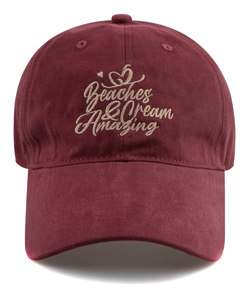 Bichiseuaenkeulim Amazing Cotton Ball Cap-Burgundy
