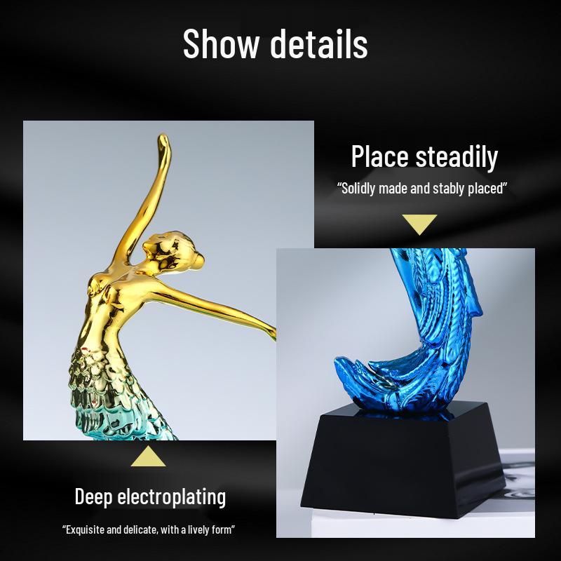 Peacock Dance Crystal Resin Trophy - Custom Latin Ballet Children's Competition Souvenir