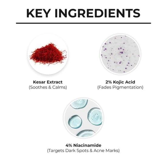 Dr. Sheth's Kesar & Kojic Acid Serum | Daily Use Pigmentation Fighting Serum | For Dark Spots | For Men & Women | 30ml