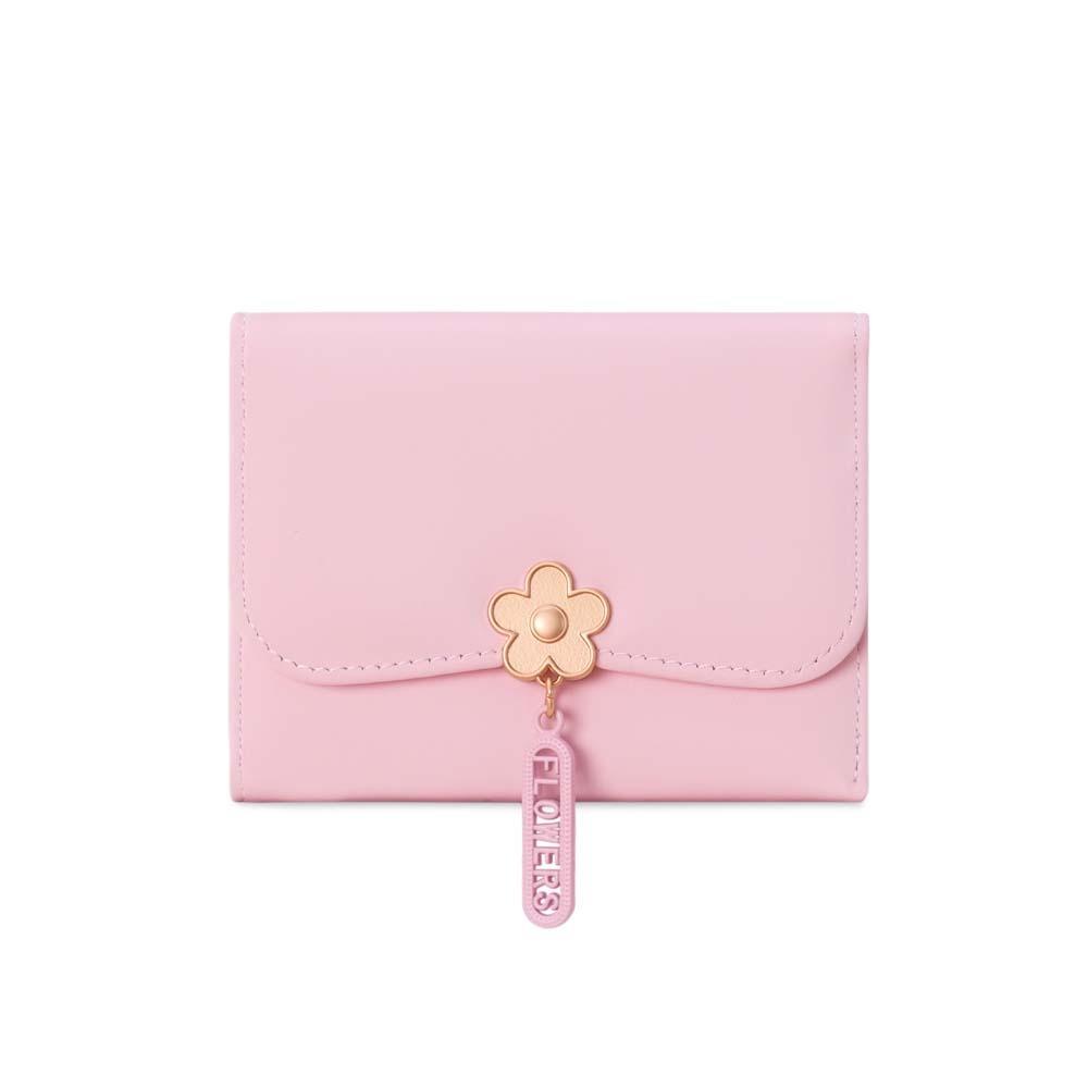 

Portable Candy Color Wallet Pouch Multiple Card Short Leather Purse Anti-splash Water PVC Three Fold Card Bag Students