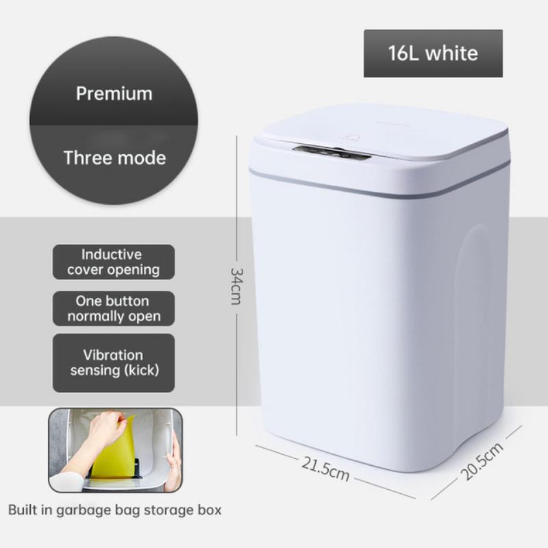 18Lnew Luminous Intelligent Automatic Induction Trash Can Kitchen Living Room Toilet Spray Disinfection Folding Storage Box Home