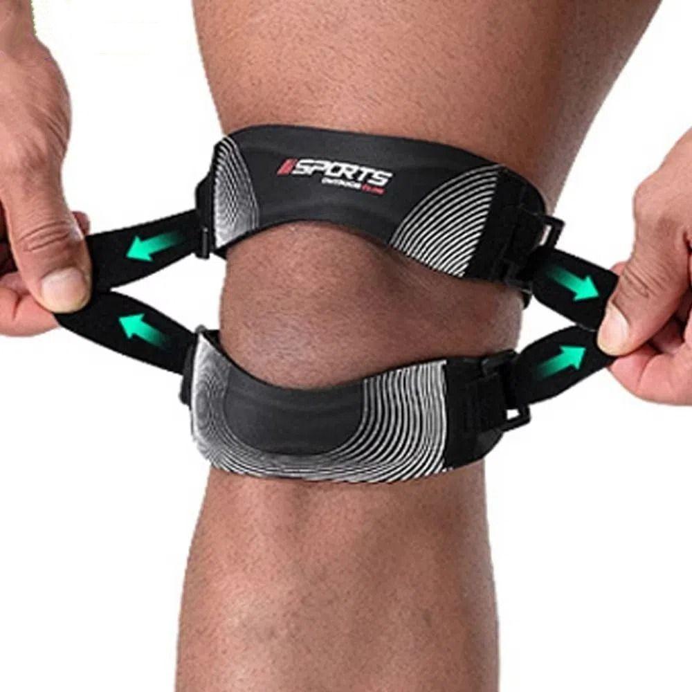 Double Silicone Pads Patella Knee Brace Adjustable Knee Wrap Sleeve  for Men Women