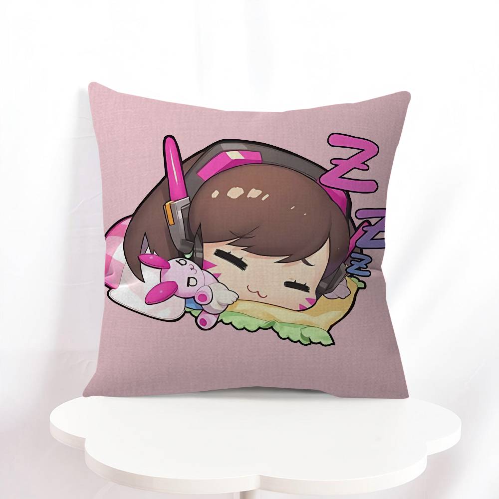 D.Va Cartoon Pillowcase Toon Gift Cushion Cover Bedroom Home Sofa Chair Seat Decor Pillow Case