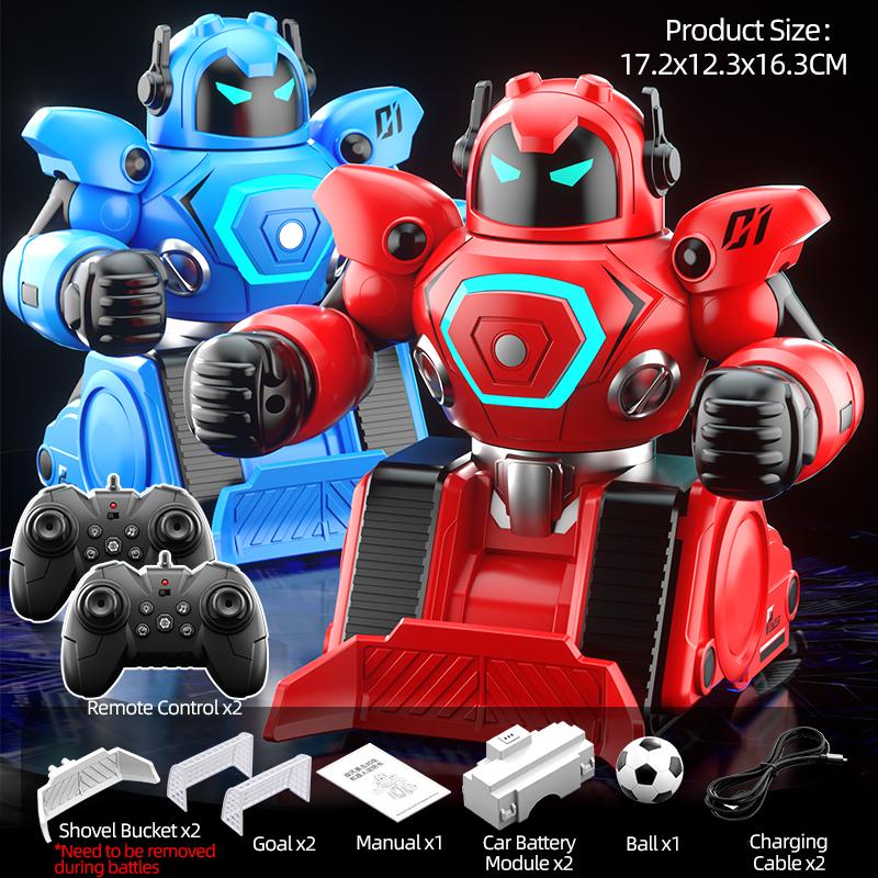 Blue Red Battle RC Robot 2.4G Remote Control Boxing Fighting Robot Interactive Toy Auto Demo Smart Robot Battle Football Kid Toy