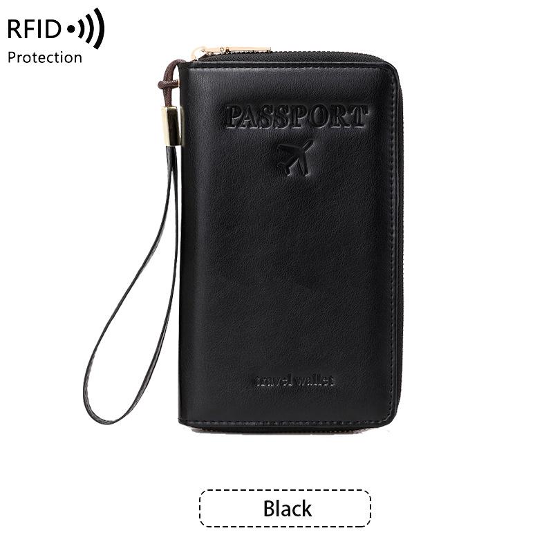

2024 Кошелек-органайзер для паспорта и документов с RFID-защитой от кражи чёрный