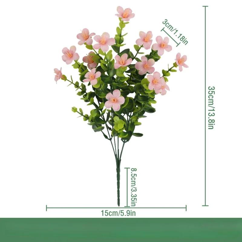 3pcs Simulation Flower Plastic Eucalyptus Leaf Bouquet Restaurant Decoration Artificial Eucalyptus Green Plant Silk Fake Flowers