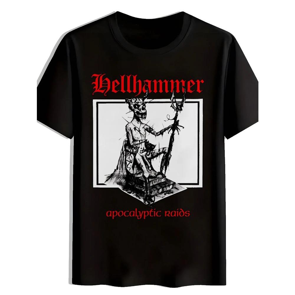 Men's Graphic T-Shirt Black Casual Summer Polyester Tee Print Short Sleeve Crew Neck Heavy Metal Punk Fans