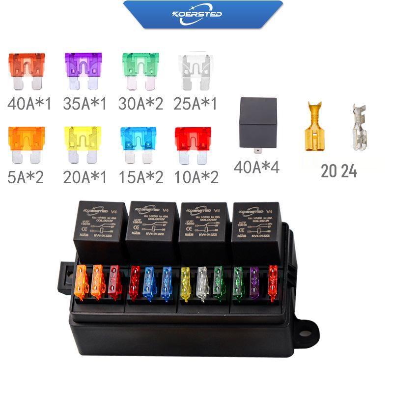 12V 8-Way Car Relay Fuse Box Component