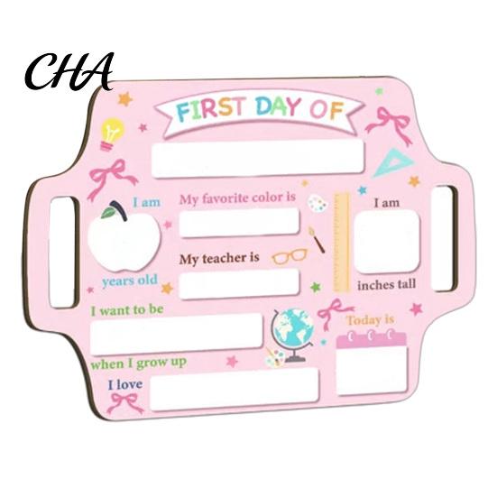 Reusable Menu Board First Day of School Sign, Wooden Chalkboard Sign for Kids, Back Message Center to Decorations Supplies Kindergarten Preschool and