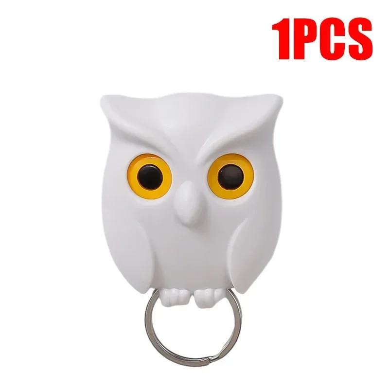 1/3PCS Magnetic Owl Key Holders Self Adhesive Magnets Hold Keychain Key Hanger Hooks Will Open Eyes Home Wall Decorative Hooks