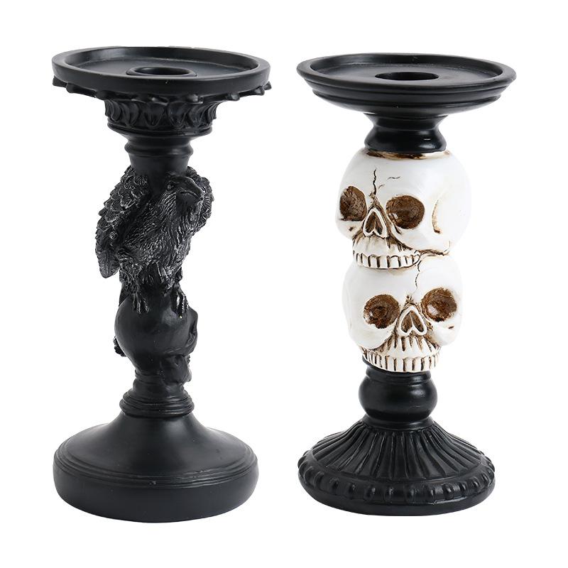 Halloween Decorations, Scary Skeleton Crows, Resin Candle Holders, Haunted Houses, Party Ornaments, Bar Ornaments