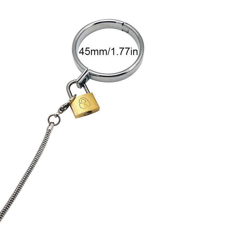 Cock Ring with Chain Penis Ring Stainless Steel Chastity Cage Slave Sex Toy BDSM Urethral Chastity